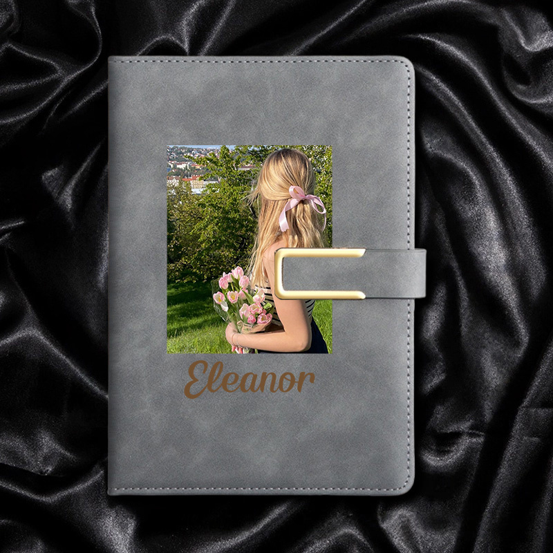 Leather Work Notebook - Customizable Faux Leather Notebook with Custom