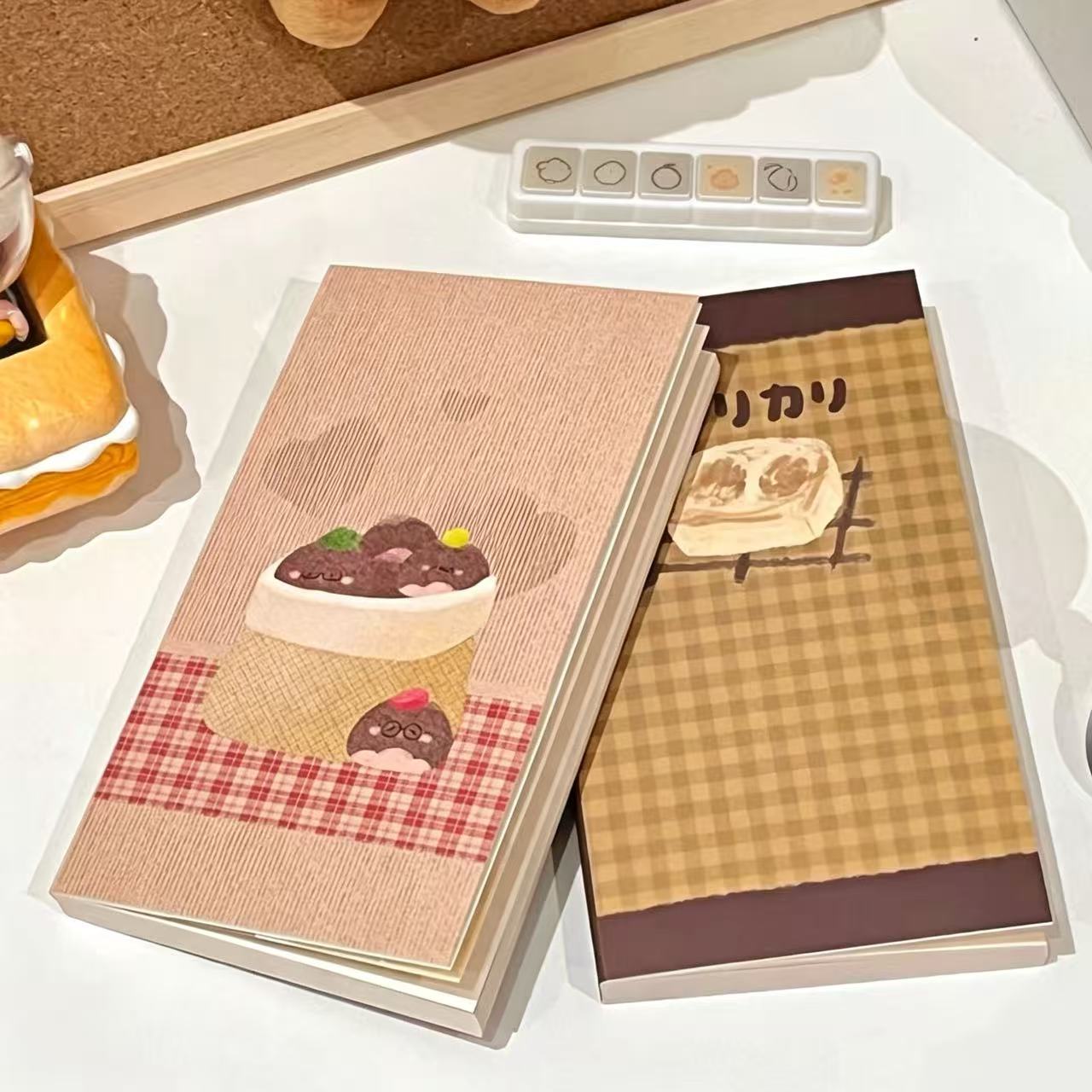 Leather Work Notebook - New A6 Plaid Natural Kraft Paper