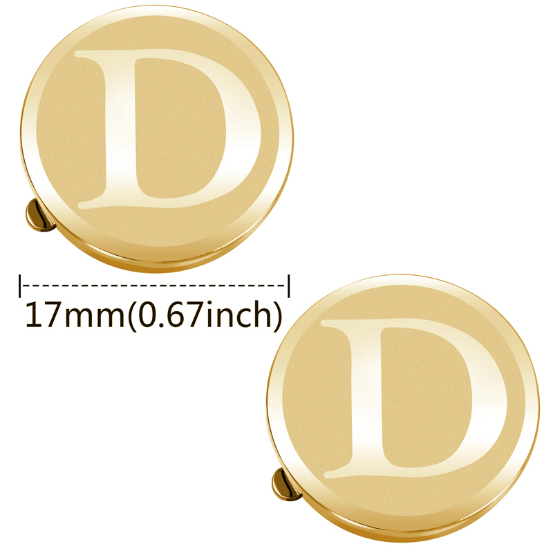 Snap Fastener Setter - Men A-Z Initial Button Covers Gold