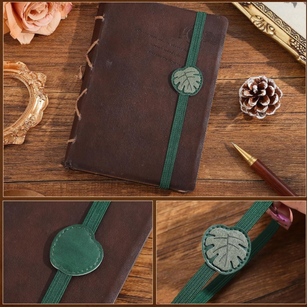 Vintage Elastic Bands Leather  - Leather Work Notebook 评论和价格