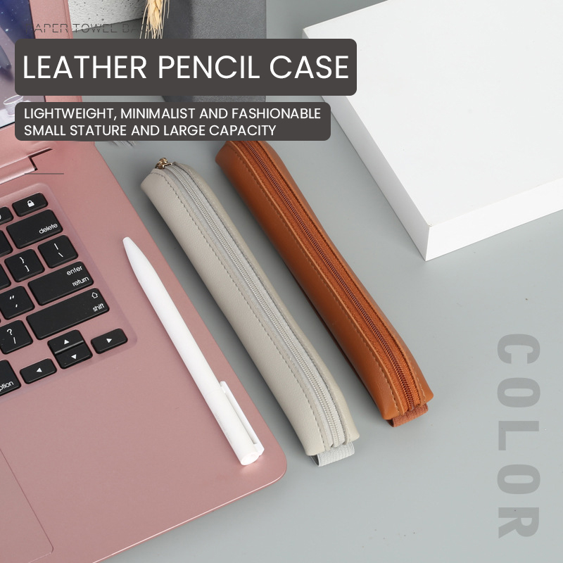 Pu Leather Pen Holder Zippered - Leather Work Notebook 评论和价格
