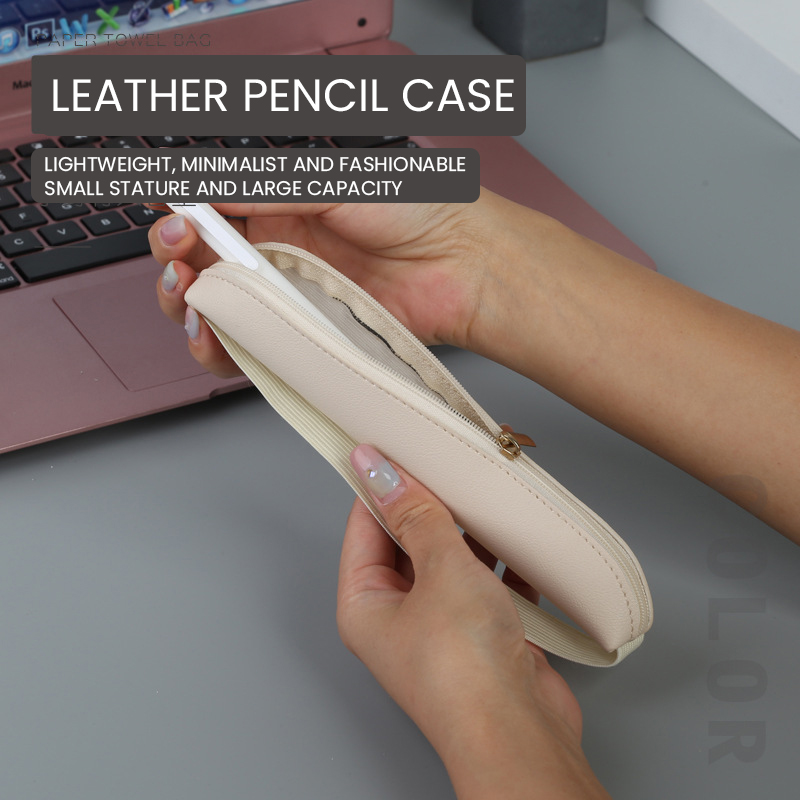Pu Leather Pen Holder Zippered - Leather Work Notebook 评论和价格