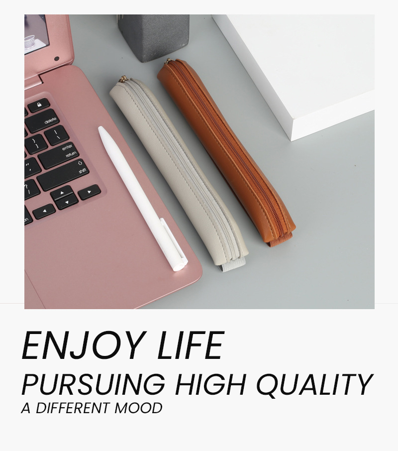 Pu Leather Pen Holder Zippered - Leather Work Notebook 评论和价格