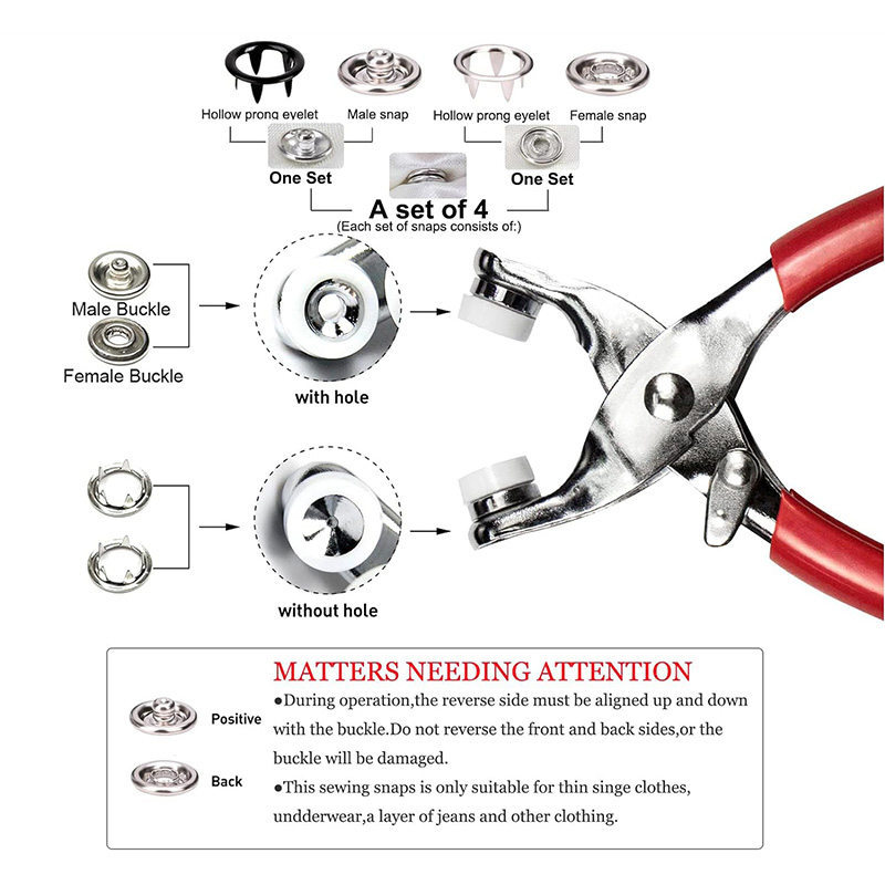 100 Sets Snap Pliers Automatic - Snap Fastener Setter 评论和价格
