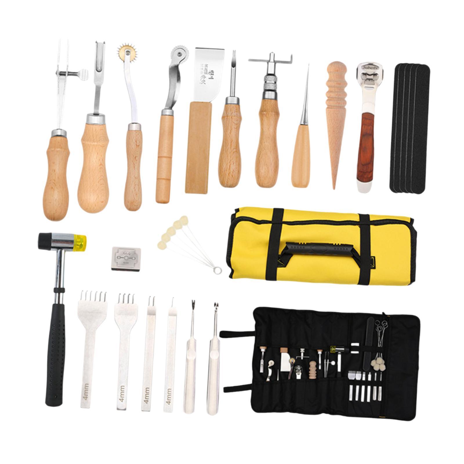 29 Pieces PU Leather Working K - Leatherwork Beginner Tools 评论和价格