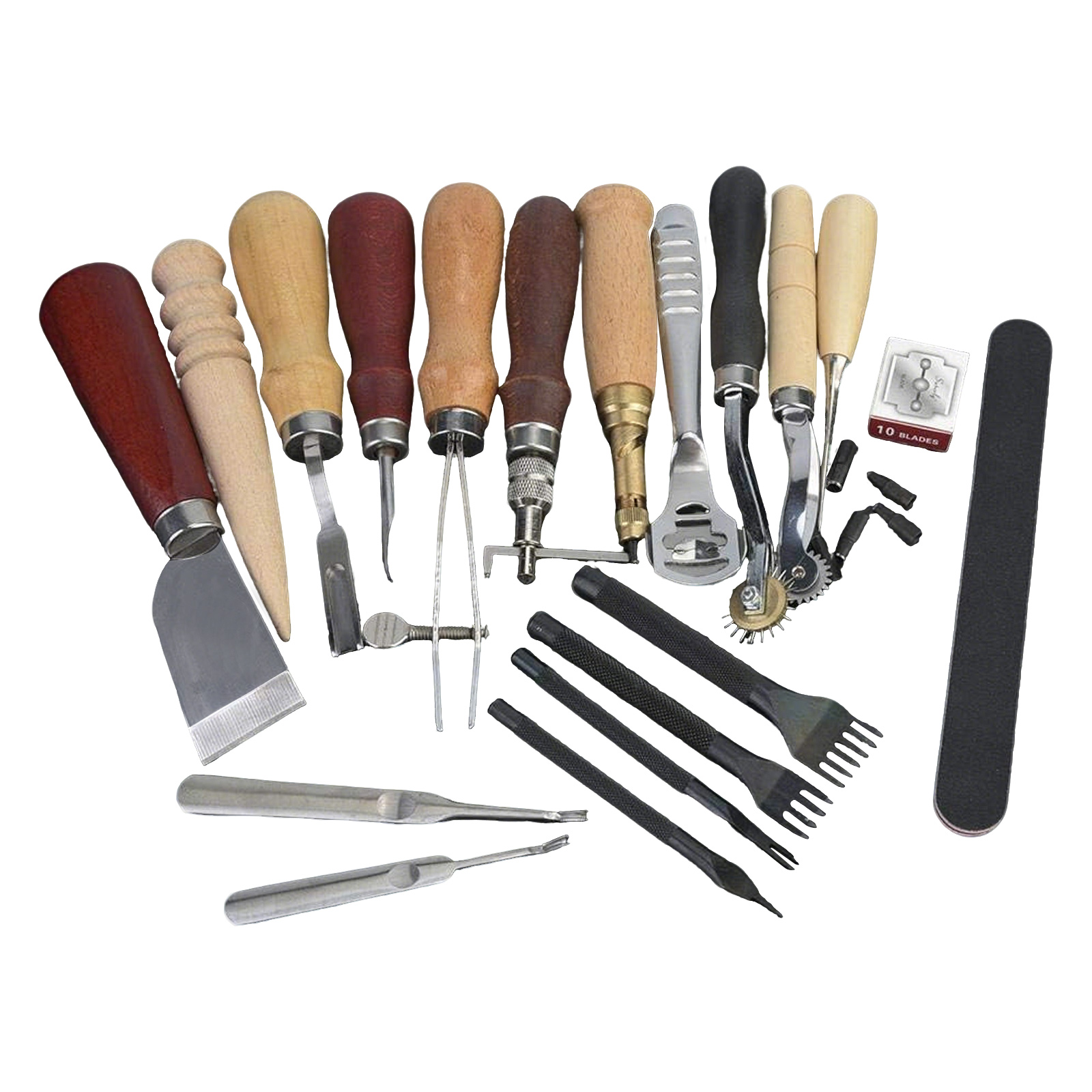 Leather Tools, 19 Pcs Leather  - Leatherwork Beginner Tools 评论和价格