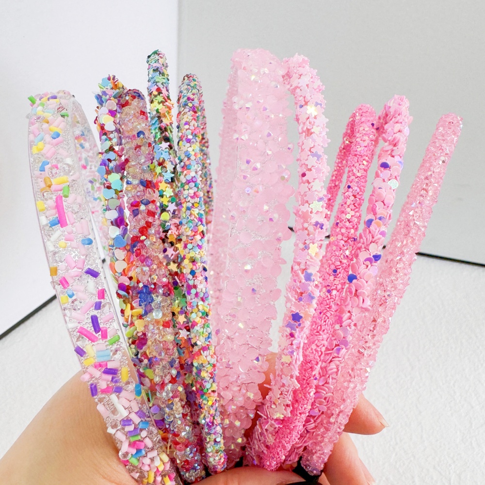 5PCS Glitter Plastic Hairbands - Leatherwork Pony 评论和价格