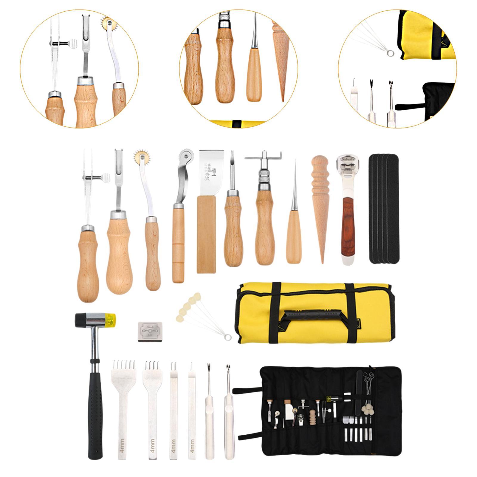 29x PU Leather Working Kit Equ - Leatherwork Beginner Tools 评论和价格
