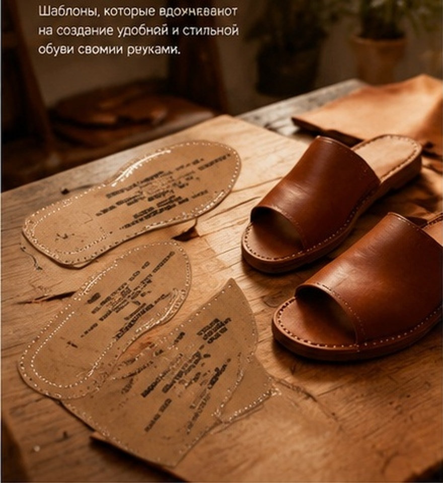 1Set Slipper Pattern Template  - Leatherwork For Beginners 评论和价格